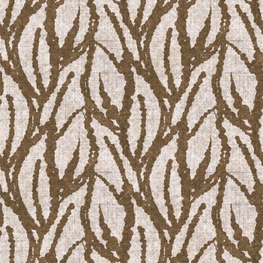 Botanik yaprakları, el işi, keten desenli. Yastık fırlatmak için organik yaprak doğal ses tonu, yumuşak mobilya. Modern sepia ev dekorasyonu. 