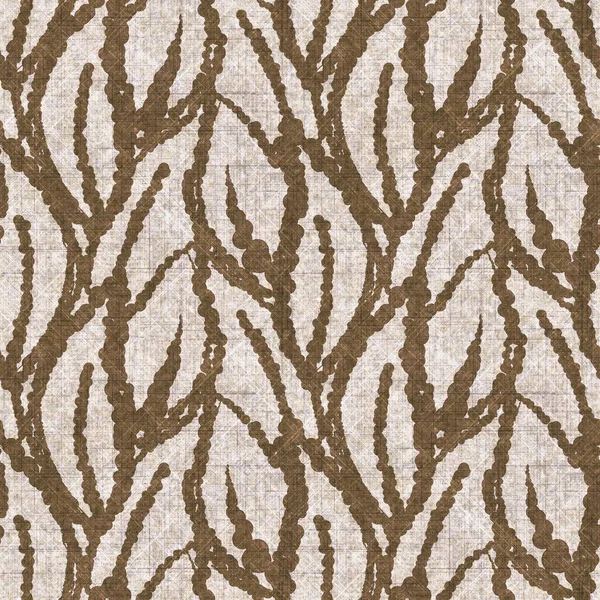 Botanik yaprakları, el işi, keten desenli. Yastık fırlatmak için organik yaprak doğal ses tonu, yumuşak mobilya. Modern sepia ev dekorasyonu. 