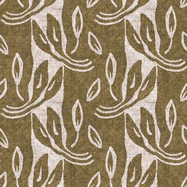 Sepia neutral botanical leaf seamless linen style pattern. Organic natural tone on tone foliage design for throw pillow, soft furnishing. Modern beige brown neutral home decor textile swatch.