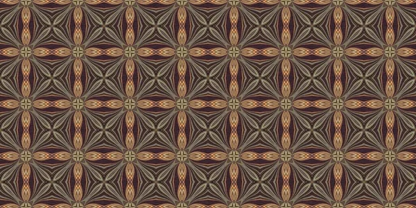 Topraksı renkler 60 'ların gerisinde geometrik, pürüzsüz sınır deseni, kahverengi tonda. Modern vintage jeo dokuma kumaş kenar süslemesi. Klasik kurdele pankartı. 