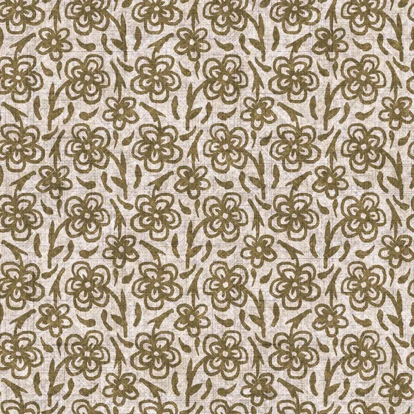 Sepia nötr botanik yaprak dikişsiz keten deseni. Yastık fırlatmak ve mobilya yapmak için organik doğal ton yeşilliği tasarımı. Modern bej kahverengi nötr ev dekorasyonu tekstil kumaşı.