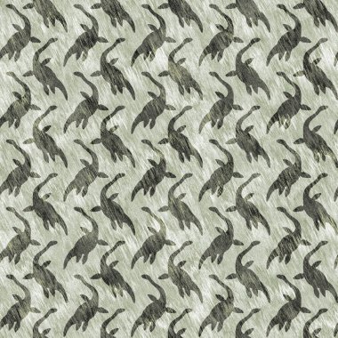 Yeşil el plesiosaur dinazorunu kusursuz şekilde çizdi. Bebek yuvası için cinsiyet Nötr Jurasik fosil silueti. Müze, nesli tükenme ve tekstil tasarımı için cinsiyet ayrımı yapılmamış ev dekorasyonu. 