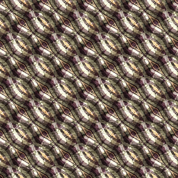 Aardse kleuren Victoriaanse antieke geometrische naadloze patroon in bonte bruine tinten. Moderne vintage geo geweven textiel linnen mozaïek effect herhalen tegel. — Stockfoto