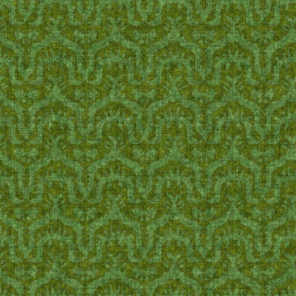 Ретро 1960 стиль зеленый напечатанный шаблон в плавном повторе. Винтажный мох середины века тон на тон для мягкой отделки крышки. Геометрический дизайн природы. — стоковое фото