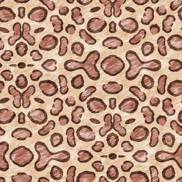 Söt safari leopard tryck vilda djur mönster för spädbarn rumsinredning. Sömlös fläck lurvig brun texturerad könsneutral tryck design. — Stockfoto