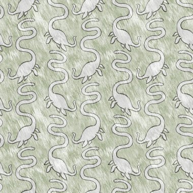 Yeşil el plesiosaur dinazorunu kusursuz şekilde çizdi. Bebek yuvası için cinsiyet Nötr Jurasik fosil silueti. Müze, nesli tükenme ve tekstil tasarımı için cinsiyet ayrımı yapılmamış ev dekorasyonu. 