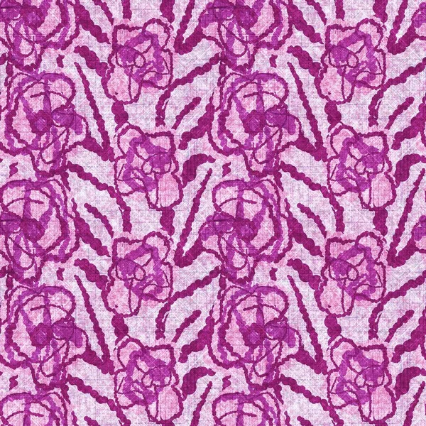 Blommor blommar sömlöst handritade linne stil mönster. Ekologisk blomma naturlig ton i ton design för kasta kudde, mjuk inredning. Modern rosa inredning. — Stockfoto