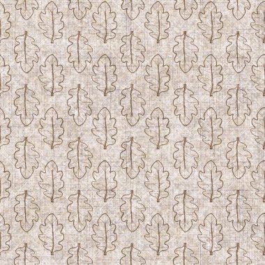 Botanik yaprakları, el işi, keten desenli. Yastık fırlatmak için organik yaprak doğal ses tonu, yumuşak mobilya. Modern sepia ev dekorasyonu. 