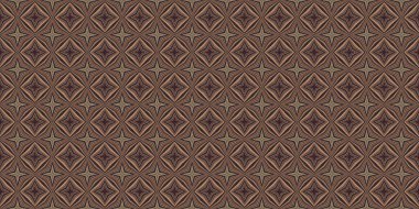 Topraksı renkler 60 'ların gerisinde geometrik, pürüzsüz sınır deseni, kahverengi tonda. Modern vintage jeo dokuma kumaş kenar süslemesi. Klasik kurdele pankartı. 