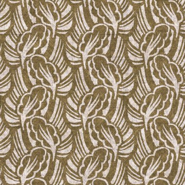 Sepia nötr botanik yaprak dikişsiz keten deseni. Yastık fırlatmak ve mobilya yapmak için organik doğal ton yeşilliği tasarımı. Modern bej kahverengi nötr ev dekorasyonu tekstil kumaşı.
