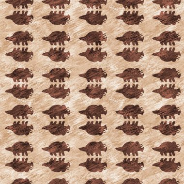 El çizimi Triceratops dinozor pürüzsüz desen. Bebek yuvası için cinsiyet Nötr Jurasik fosil silueti. Müze, excintion ve tekstil tasarımı için cinsiyet ayrımı yapılmamış ev dekorasyonu. 