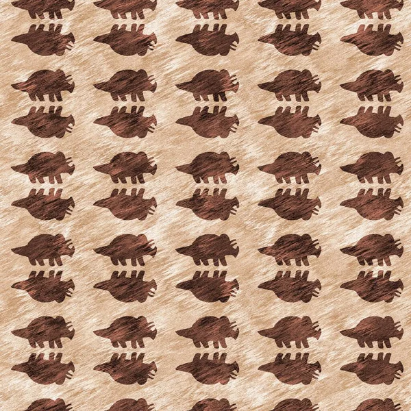 Triceratops dibujado a mano patrón sin costuras dinosaurio. Silueta fósil Jurásico Neutral de Género para vivero de bebés. Decoración para el hogar neutra de género para museo, excinción y diseño textil. —  Fotos de Stock