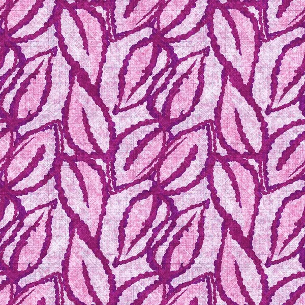 Botanisches Laub nahtlos handgezeichnet Leinen Stil Muster. Organisches Blatt natürliches Ton-in-Ton-Design für Wurfkissen, weiche Einrichtung. Moderne rosa Wohnkultur. — Stockfoto