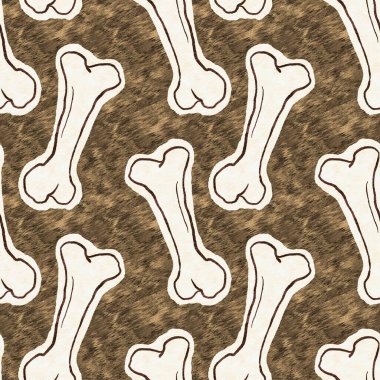 Kahverengi el, dinazor kemiğini pürüzsüz şekilde çizmiş. Bebek yuvası için cinsiyet Nötr Jurasik fosil silueti. Müze, neslin tükenmesi ve tekstil tasarımı için ev dekorasyonu. 