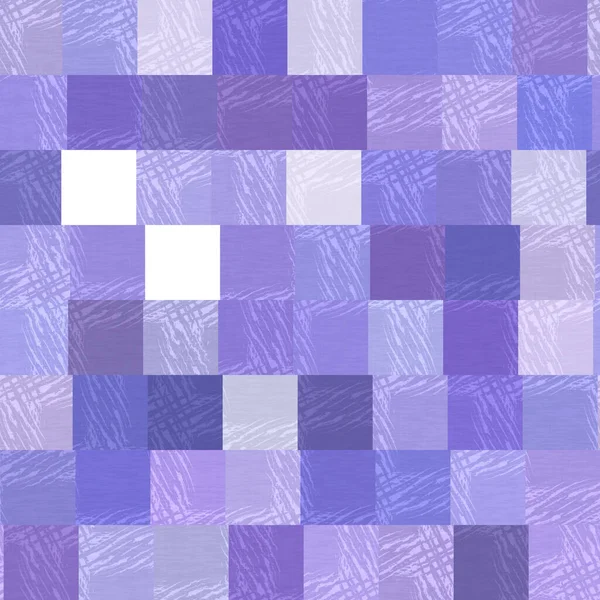 Zufällige Flickwerk lila Mosaik Pixelraster nahtlose Muster. Moderne geometrische quadratische Form Fliese Trend Textur. Farbe des Jahres 2022 gerastert Hintergrund. Hochwertige jpg-Rasterkachel. — Stockfoto