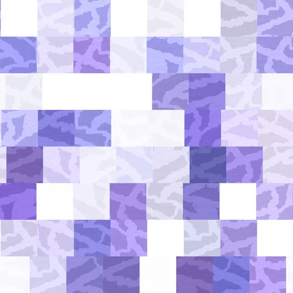 Zufällige Flickwerk lila Mosaik Pixelraster nahtlose Muster. Moderne geometrische quadratische Form Fliese Trend Textur. Farbe des Jahres 2022 gerastert Hintergrund. Hochwertige jpg-Rasterkachel. — Stockfoto