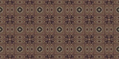 Topraksı renkler 60 'ların gerisinde geometrik, pürüzsüz sınır deseni, kahverengi tonda. Modern vintage jeo dokuma kumaş kenar süslemesi. Klasik kurdele pankartı. 