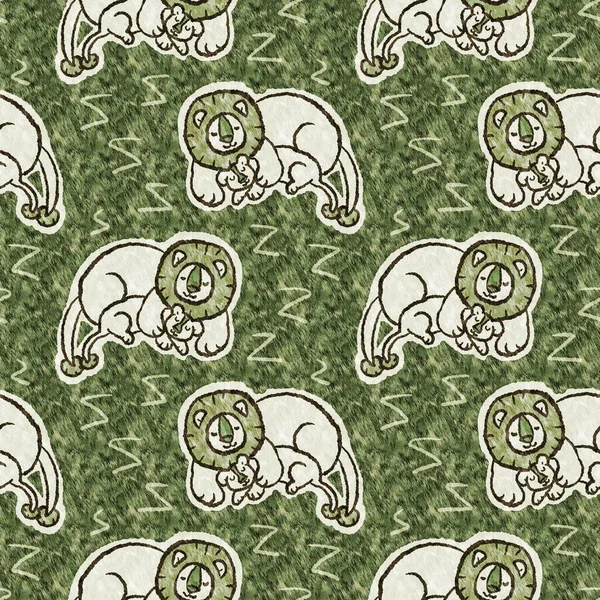 Leuke Safari Leeuw Wild Dier Patroon Voor Baby Kamer Decor — Stockfoto