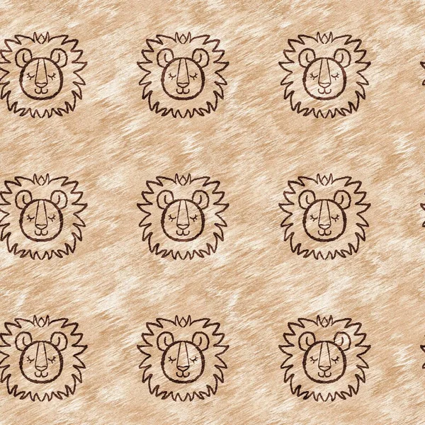 Χαριτωμένο Σαφάρι Άγριο Λιοντάρι Μοτίβο Των Ζώων Για Μωρά Διακόσμηση — Φωτογραφία Αρχείου