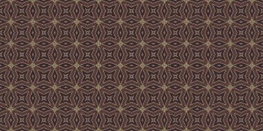 Topraksı renkler 60 'ların gerisinde geometrik, pürüzsüz sınır deseni, kahverengi tonda. Modern vintage jeo dokuma kumaş kenar süslemesi. Klasik kurdele pankartı