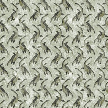 Kahverengi el plesiosaur dinazorunu kusursuz şekilde çizmiş. Bebek yuvası için cinsiyet Nötr Jurasik fosil silueti. Müze, nesli tükenme ve tekstil tasarımı için cinsiyet ayrımı yapılmamış ev dekorasyonu