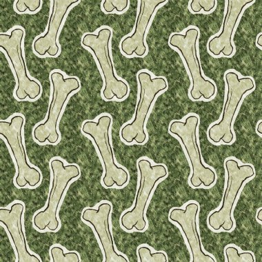 Yeşil el, dinazor kemiğini kusursuz şekilde çizmiş. Bebek yuvası için cinsiyet Nötr Jurasik fosil silueti. Müze, neslin tükenmesi ve tekstil tasarımı için ev dekorasyonu