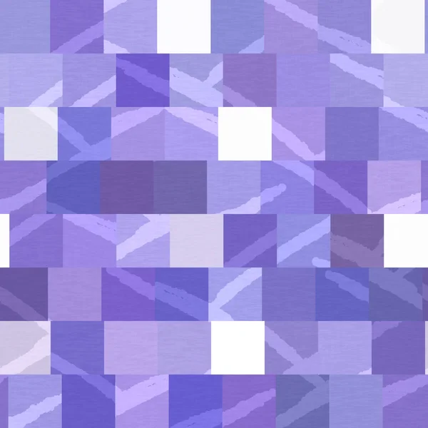 Zufällige Flickwerk Lila Mosaik Pixelraster Nahtlose Muster Moderne Geometrische Quadratische — Stockfoto