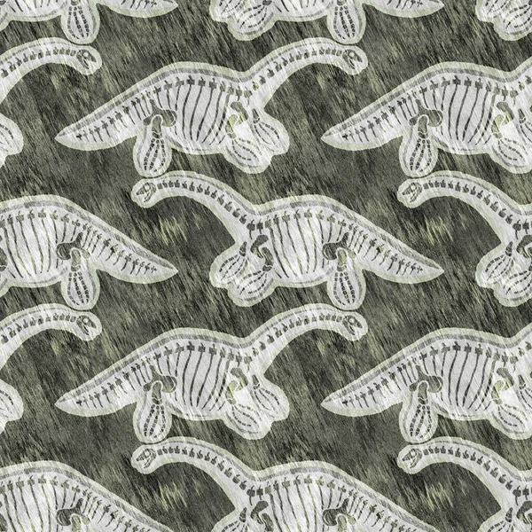 Elle çizilmiş iskelet fosili plesiosaur dinazorun kusursuz deseni. Cinsiyet Tarafsız Jurasik siluet. Müze, excintion ve tekstil tasarımı için ev dekorasyonu