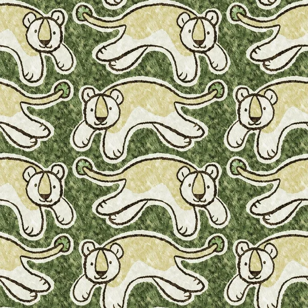 Cute Safari Lion Wild Animal Pattern Babies Room Decor Seamless — Stock Photo, Image