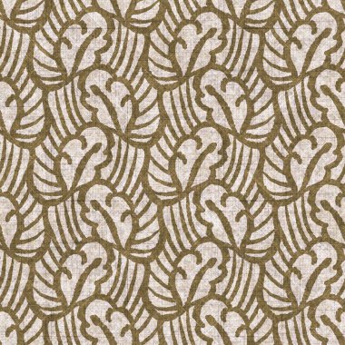 Sepia nötr botanik yaprak dikişsiz keten deseni. Yastık fırlatmak ve mobilya yapmak için organik doğal ton yeşilliği tasarımı. Modern bej kahverengi nötr ev dekorasyonu tekstil kumaşı