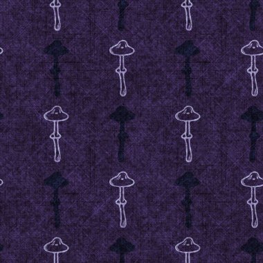 Mantarsız el yapımı keten desenli. Organik mantarlar, yastık fırlatmak için doğal ton tasarımı, yumuşak mobilyalar. Modern mor ormanlık ev dekorasyonu