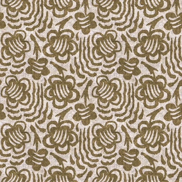 Sepia nötr botanik yaprak dikişsiz keten deseni. Yastık fırlatmak ve mobilya yapmak için organik doğal ton yeşilliği tasarımı. Modern bej kahverengi nötr ev dekorasyonu tekstil kumaşı