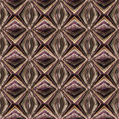 Değişik kahverengi tonlarda, dünyevi renkler Viktorya dönemi antika geometrik kusursuz desen. Modern vintage geo dokuması tekstil keten mozaik efekti tekrar fayans