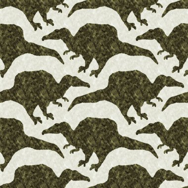 Yeşil el, Spinosaurus dinazorunu kusursuz şekilde çizdi. Bebek yuvası için cinsiyet Nötr Jurasik fosil silueti. Müze, neslin tükenmesi ve tekstil tasarımı için ev dekorasyonu