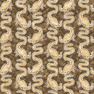 Kahverengi el plesiosaur dinazorunu kusursuz şekilde çizmiş. Bebek yuvası için cinsiyet Nötr Jurasik fosil silueti. Müze, nesli tükenme ve tekstil tasarımı için cinsiyet ayrımı yapılmamış ev dekorasyonu