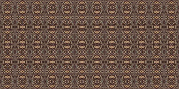 土色复古六十年代几何无缝边框图案在不同的褐色色调 现代老式地理编织纺织品剪裁 复古彩带横幅 — 图库照片