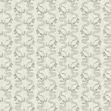 Yeşil plesiosaur dinazoru kusursuz desen. Cinsiyet Nötr Jurasik fosil silueti. Müze, excintion ve tekstil tasarımı için ev dekorasyonu