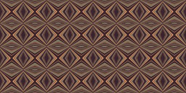 Topraksı renkler 60 'ların gerisinde geometrik, pürüzsüz sınır deseni, kahverengi tonda. Modern vintage jeo dokuma kumaş kenar süslemesi. Klasik kurdele pankartı