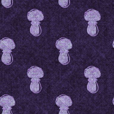 Mantarsız el yapımı keten desenli. Organik mantarlar, yastık fırlatmak için doğal ton tasarımı, yumuşak mobilyalar. Modern mor ormanlık ev dekorasyonu