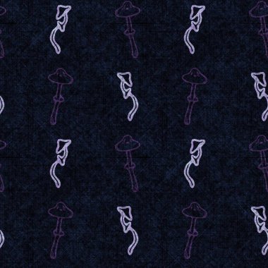 Mantarsız el yapımı keten desenli. Organik mantarlar, yastık fırlatmak için doğal ton tasarımı, yumuşak mobilyalar. Modern mor ormanlık ev dekorasyonu