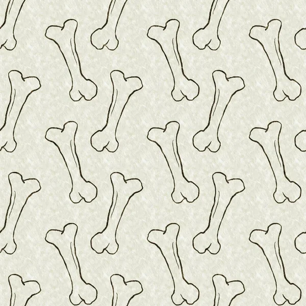 Green hand drawn dinosaur bone seamless pattern. Gender Neutral Jurassic fossil silhouette for baby nursery. Home decor for museum, extinction and textile design