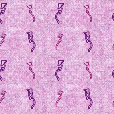 Mantar pembesi kumaş dokusu deseni. Kusursuz örülmüş orman mantarı dekoru desenli tuval sonbaharı. 