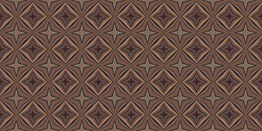 Topraksı renkler 60 'ların gerisinde geometrik, pürüzsüz sınır deseni, kahverengi tonda. Modern vintage jeo dokuma kumaş kenar süslemesi. Klasik kurdele pankartı