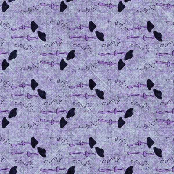 Mantarsız el yapımı keten desenli. Organik mantarlar, yastık fırlatmak için doğal ton tasarımı, yumuşak mobilyalar. Modern mor ormanlık ev dekorasyonu