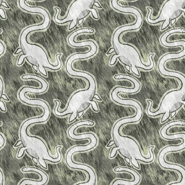 Kahverengi el plesiosaur dinazorunu kusursuz şekilde çizmiş. Bebek yuvası için cinsiyet Nötr Jurasik fosil silueti. Müze, nesli tükenme ve tekstil tasarımı için cinsiyet ayrımı yapılmamış ev dekorasyonu