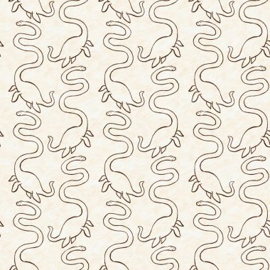 Kahverengi el plesiosaur dinazorunu kusursuz şekilde çizmiş. Bebek yuvası için cinsiyet Nötr Jurasik fosil silueti. Müze, nesli tükenme ve tekstil tasarımı için cinsiyet ayrımı yapılmamış ev dekorasyonu