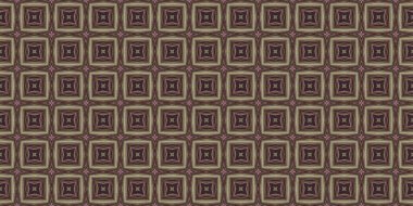 Topraksı renkler 60 'ların gerisinde geometrik, pürüzsüz sınır deseni, kahverengi tonda. Modern vintage jeo dokuma kumaş kenar süslemesi. Klasik kurdele pankartı