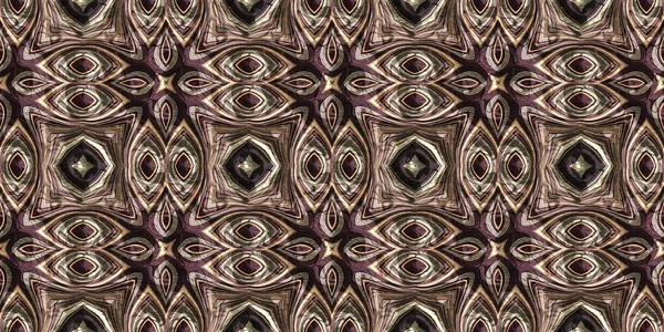 Zemité Barvy Starožitný Viktoriánský Geometrický Bezešvý Rámeček Pestrobarevném Hnědém Tónu — Stock fotografie