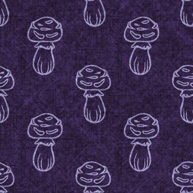 Mantarsız el yapımı keten desenli. Organik mantarlar, yastık fırlatmak için doğal ton tasarımı, yumuşak mobilyalar. Modern mor ormanlık ev dekorasyonu