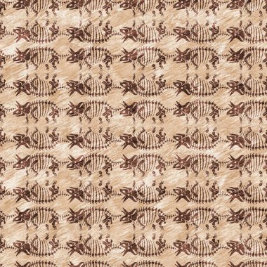 Kahverengi el triceratops dinozor desenli. Bebek yuvası için cinsiyet Nötr Jurasik fosil silueti. Müze, nesli tükenme ve tekstil tasarımı için cinsiyet ayrımı yapılmamış ev dekorasyonu